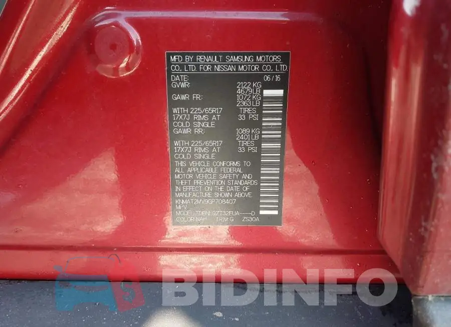 KNMAT2MV9GP708407 Photo# 9
