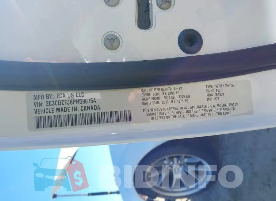 2C3CDZFJ6PH590754 Photo# 9