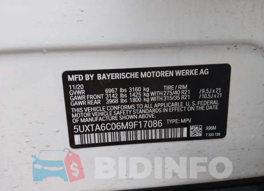 5UXTA6C06M9F17086 Photo# 9