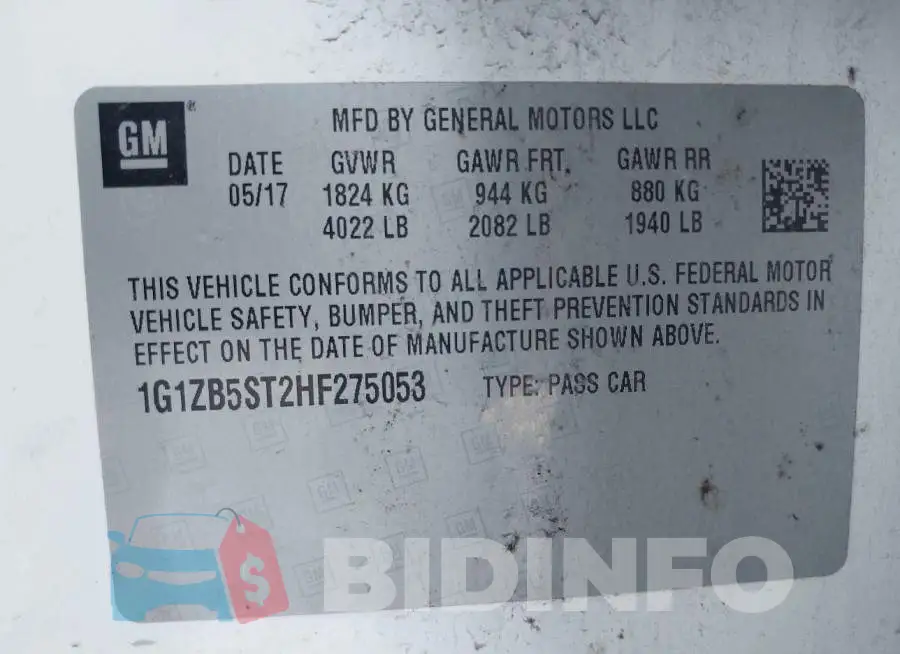 1G1ZB5ST2HF275053 Photo# 9