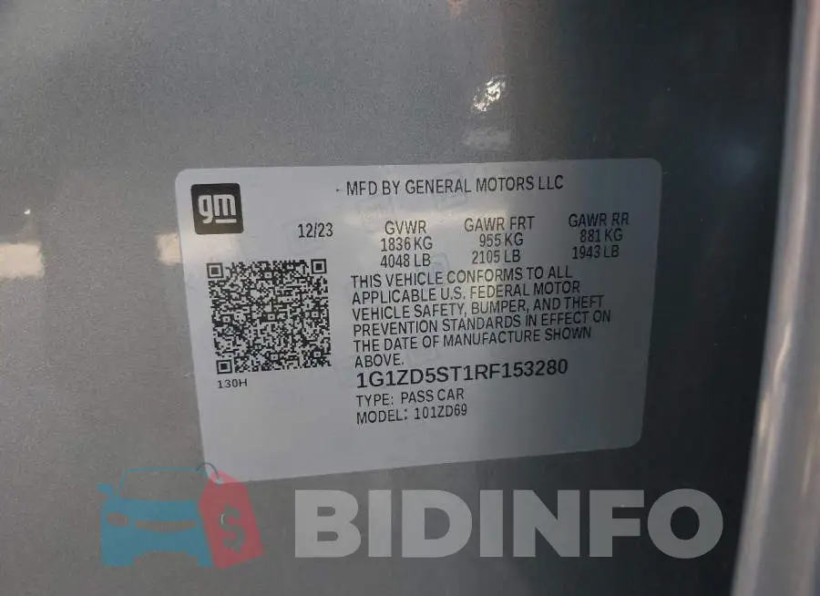 1G1ZD5ST1RF153280 Photo# 9