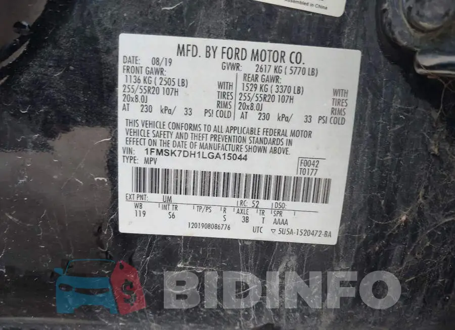 1FMSK7DH1LGA15044 Photo# 9