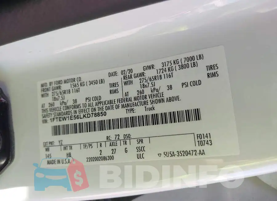 1FTEW1E56LKD78850 Photo# 9