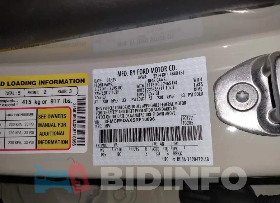 3FMCR9DAXSRF10896 Photo# 9