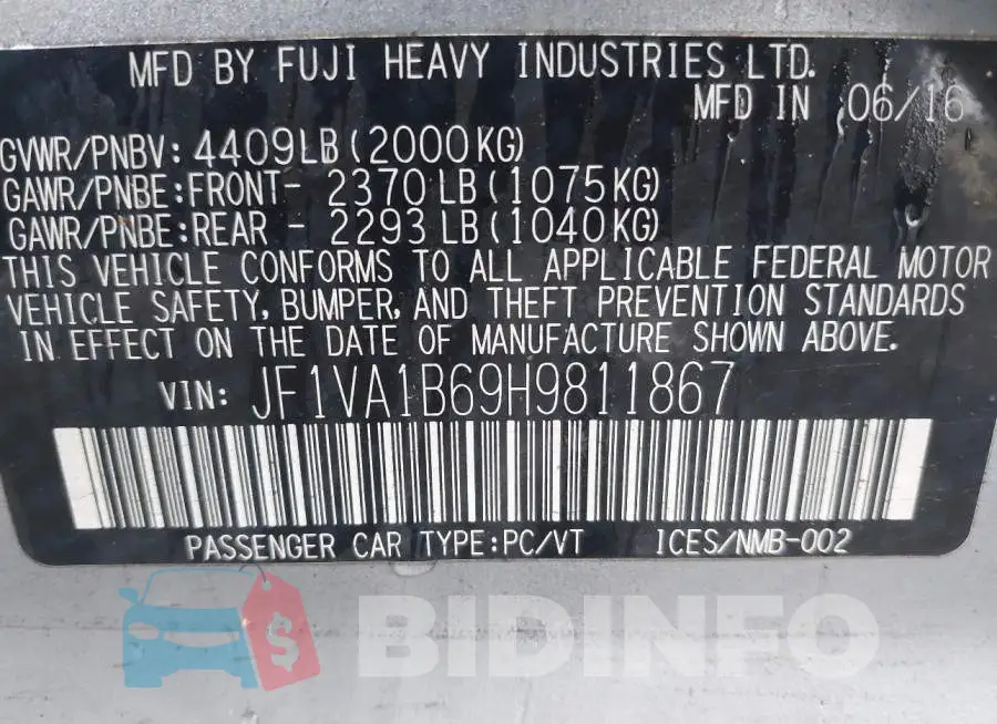 JF1VA1B69H9811867 Photo# 9