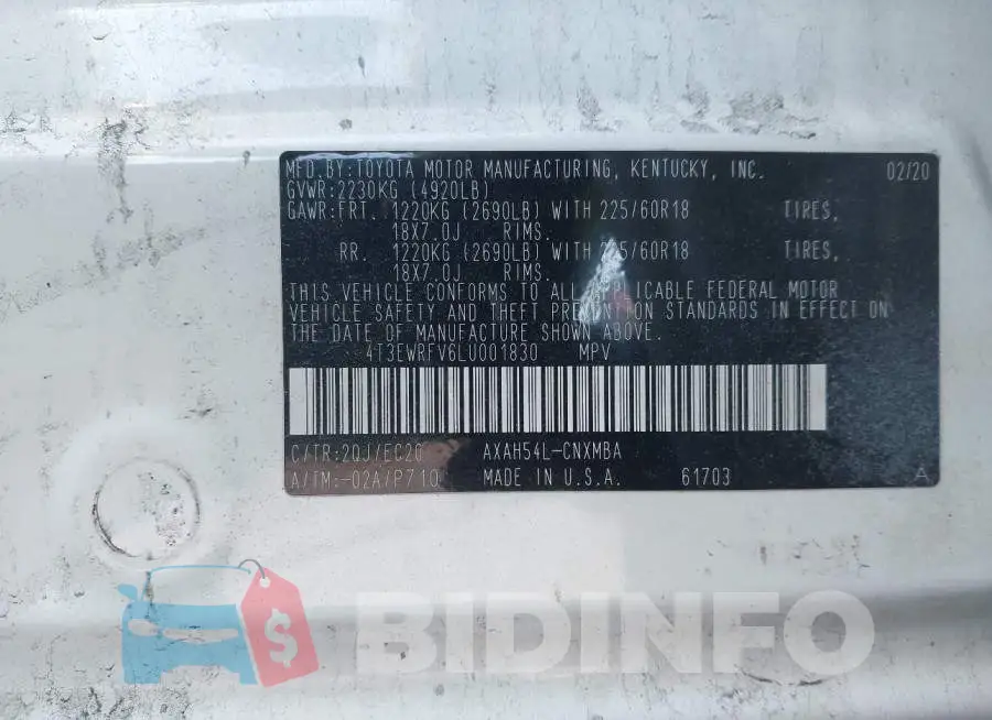 4T3EWRFV6LU001830 Photo# 9