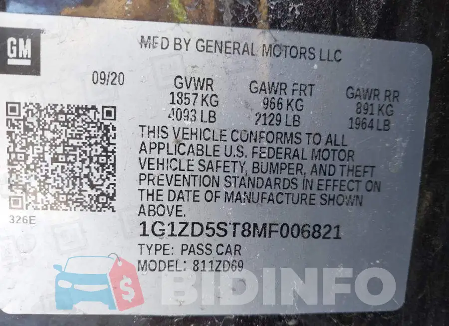 1G1ZD5ST8MF006821 Photo# 9