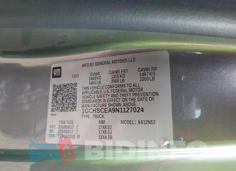1GCHSCEA9N1127024 Photo# 9