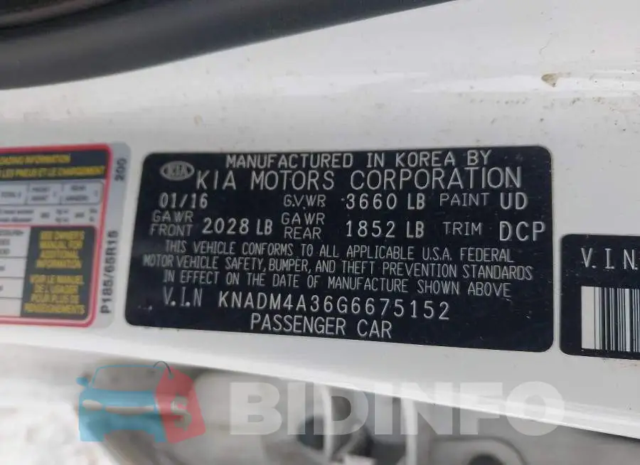 KNADM4A36G6675152 Photo# 9