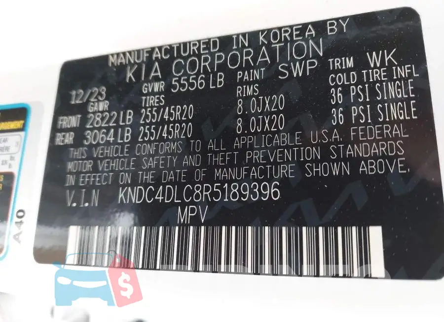 KNDC4DLC8R5189396 Photo# 9