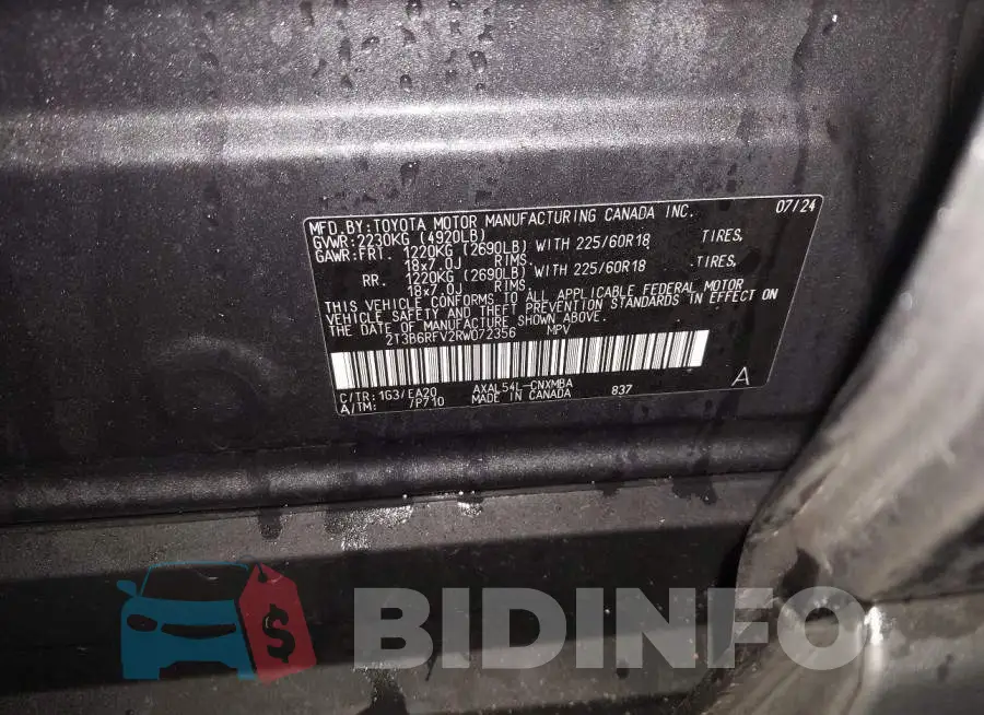 2T3B6RFV2RW072356 Photo# 9