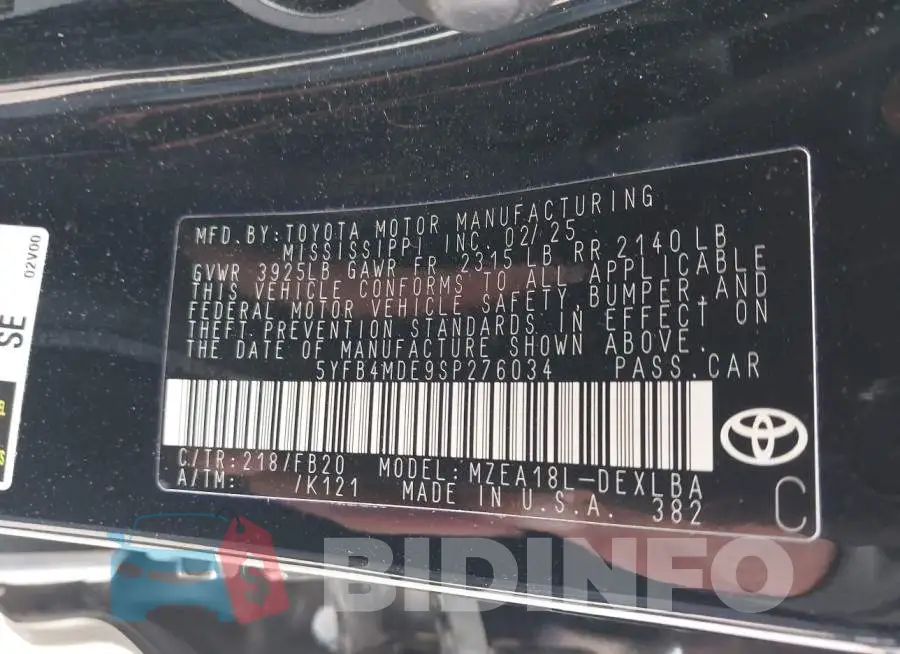 5YFB4MDE9SP276034 Photo# 9