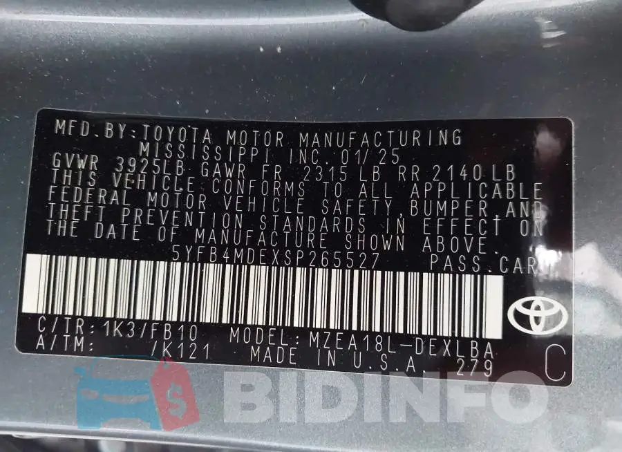 5YFB4MDEXSP265527 Photo# 9