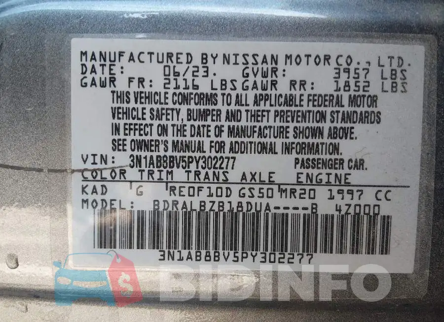 3N1AB8BV5PY302277 Photo# 9