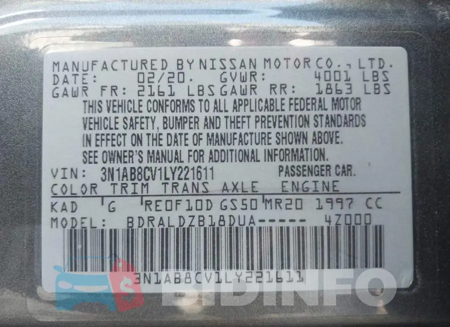 3N1AB8CV1LY221611 Photo# 9