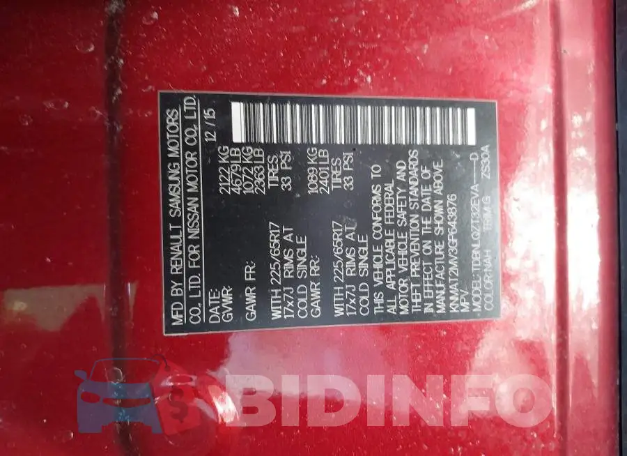 KNMAT2MV3GP643876 Photo# 9