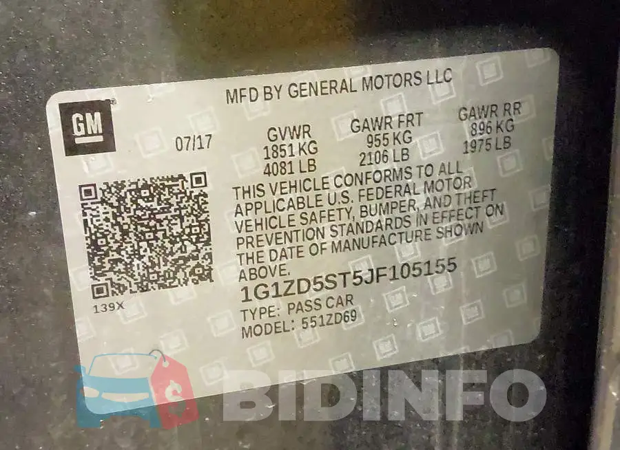 1G1ZD5ST5JF105155 Photo# 9