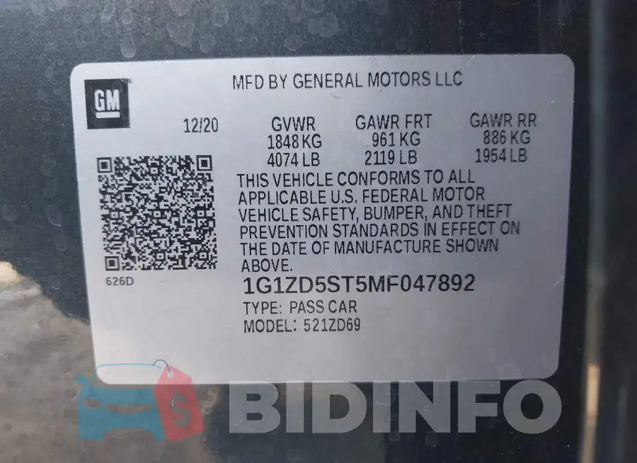 1G1ZD5ST5MF047892 Photo# 9