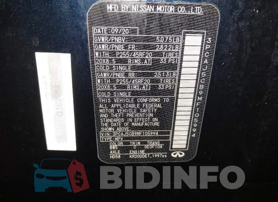 3PCAJ5CB9MF105994 Photo# 9