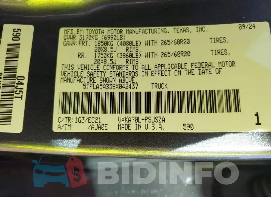 5TFLA5AB3SX042437 Photo# 9