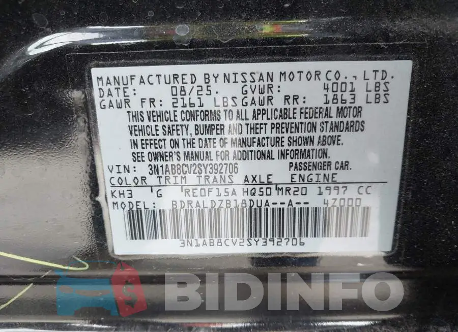 3N1AB8CV2SY392706 Photo# 9