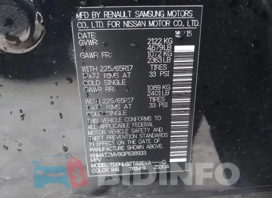 KNMAT2MV8GP638933 Photo# 9