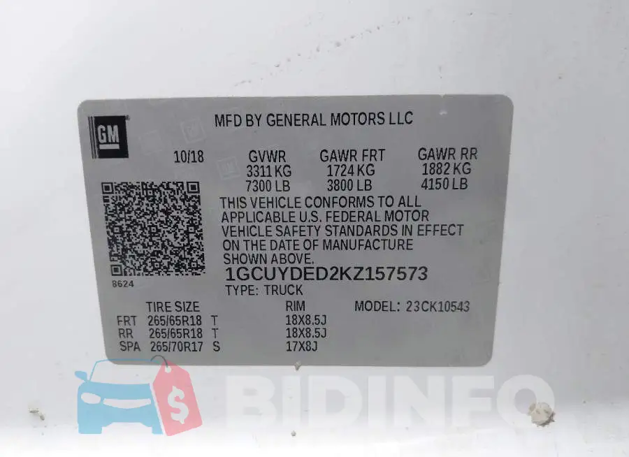 1GCUYDED2KZ157573 Photo# 9