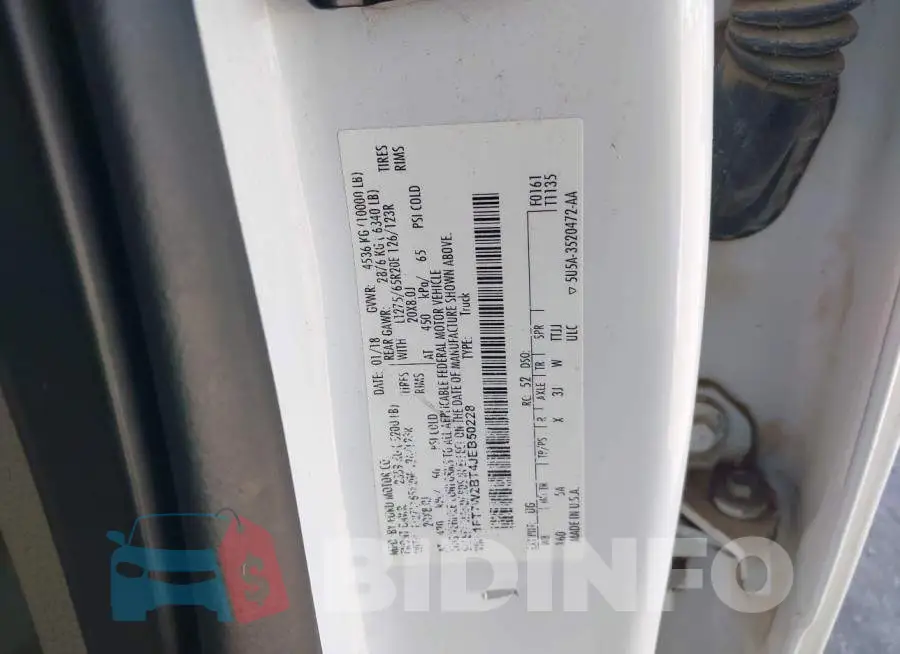 1FT7W2BT4JEB50228 Photo# 9