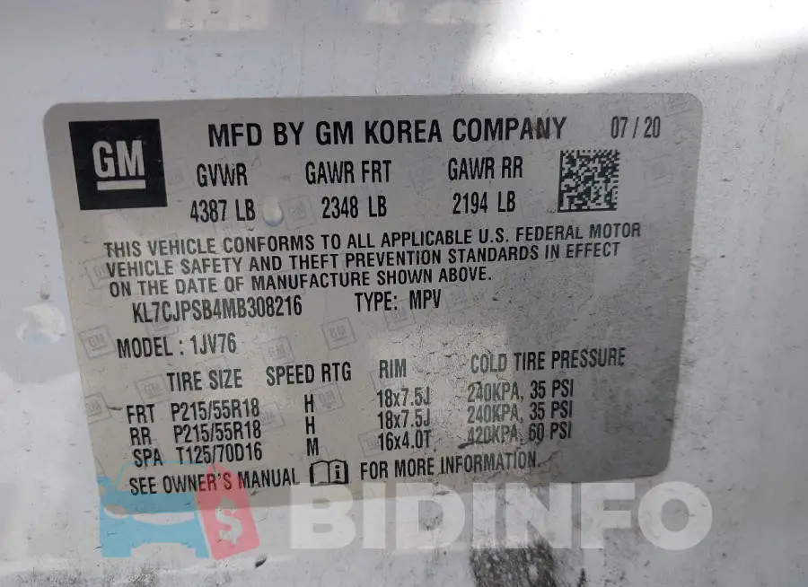 KL7CJPSB4MB308216 Photo# 9