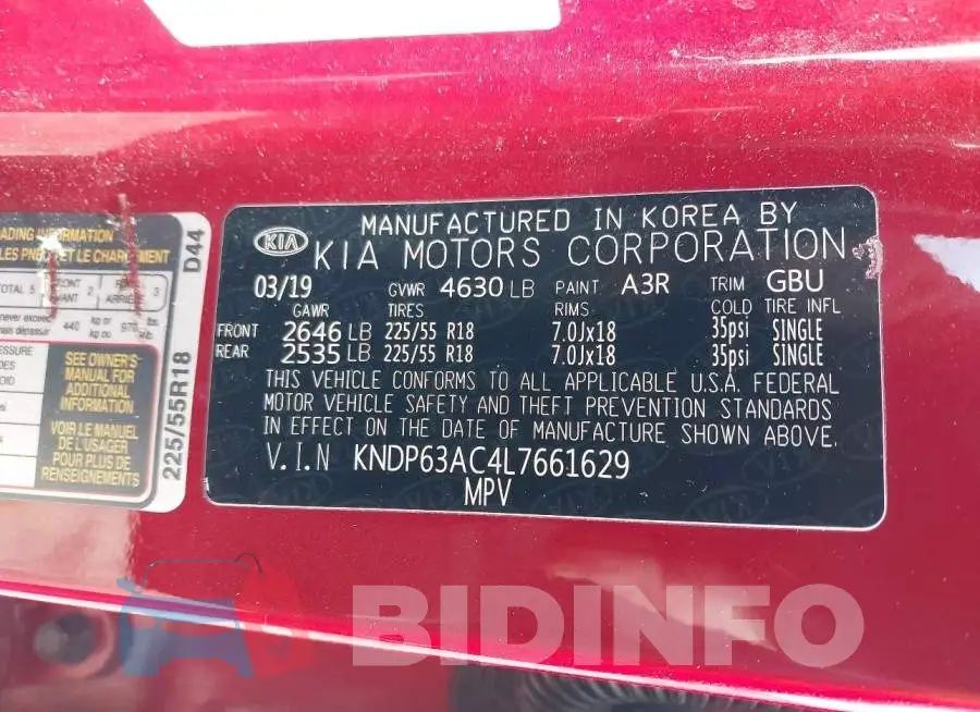 KNDP63AC4L7661629 Photo# 9