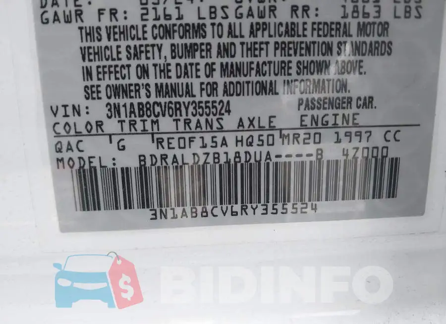 3N1AB8CV6RY355524 Photo# 9