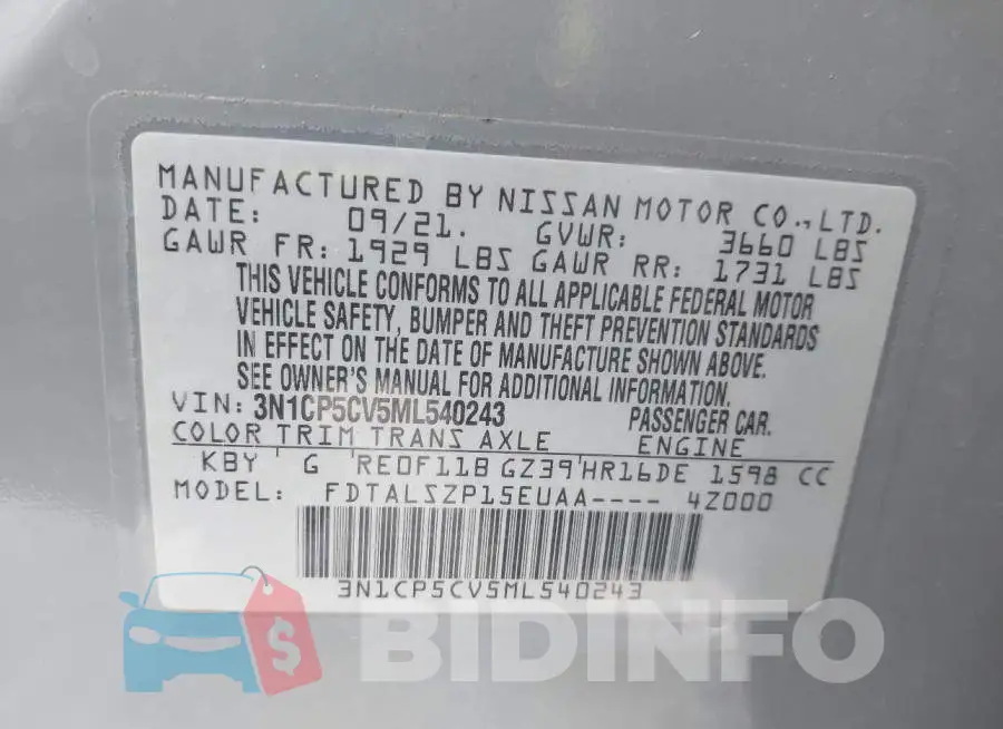3N1CP5CV5ML540243 Photo# 9