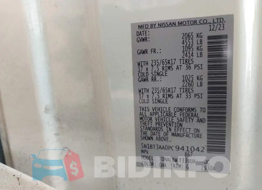 5N1BT3AA0PC941042 Photo# 9