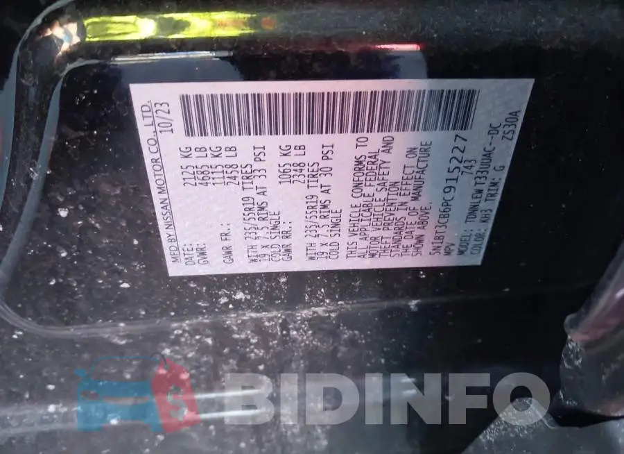 5N1BT3CB6PC915227 Photo# 9