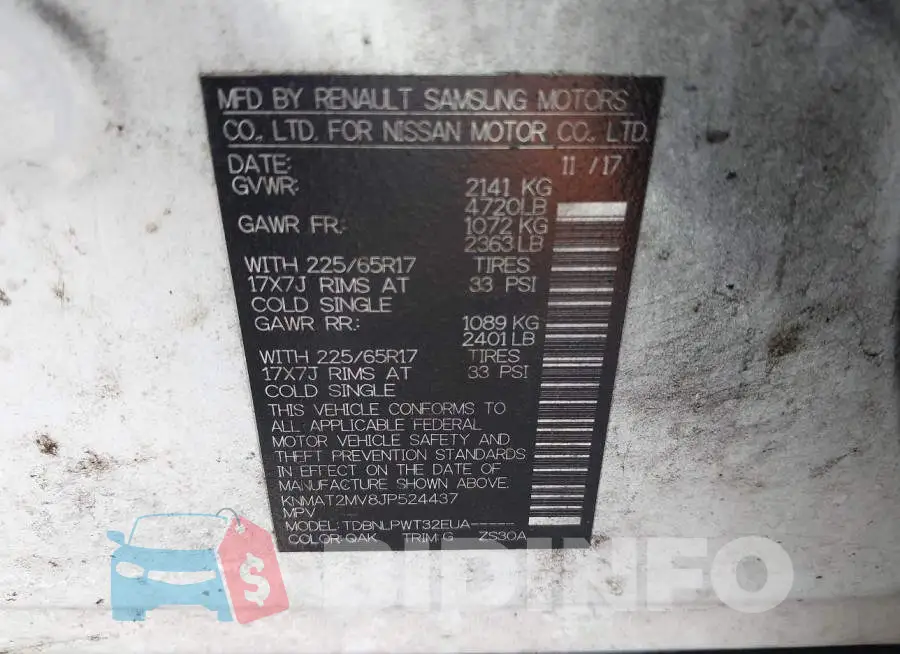 KNMAT2MV8JP524437 Photo# 9
