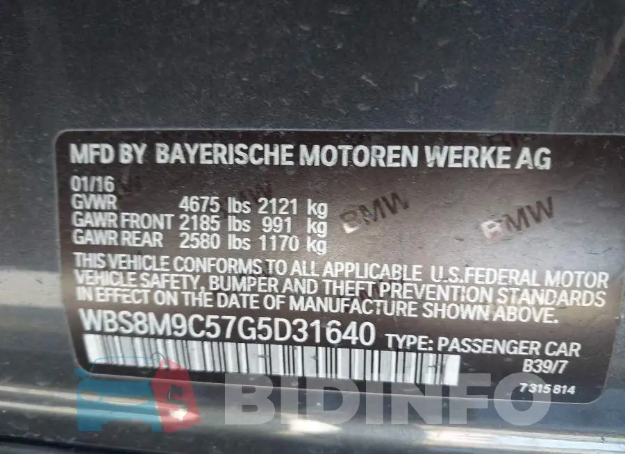 WBS8M9C57G5D31640 Photo# 9