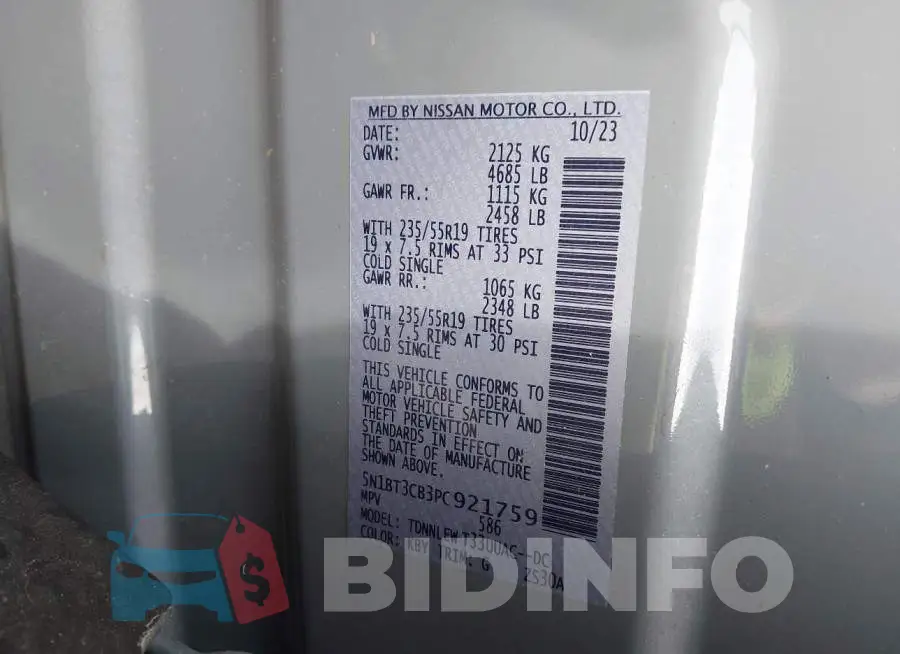 5N1BT3CB3PC921759 Photo# 9