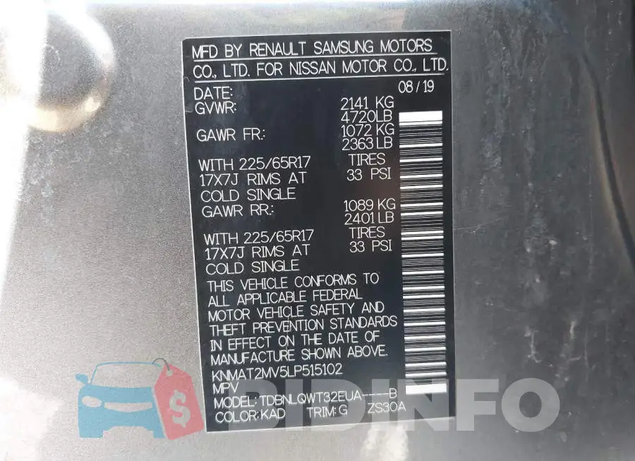 KNMAT2MV5LP515102 Photo# 9