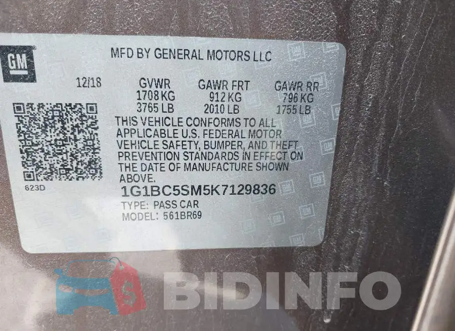 1G1BC5SM5K7129836 Photo# 9
