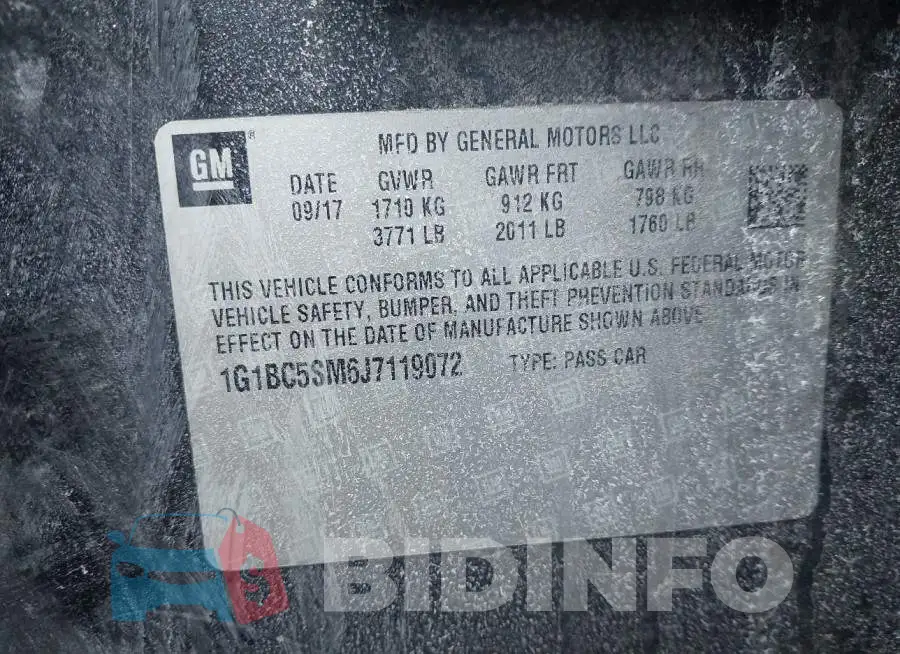1G1BC5SM6J7119072 Photo# 9