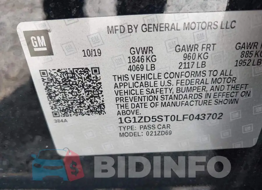 1G1ZD5ST0LF043702 Photo# 9