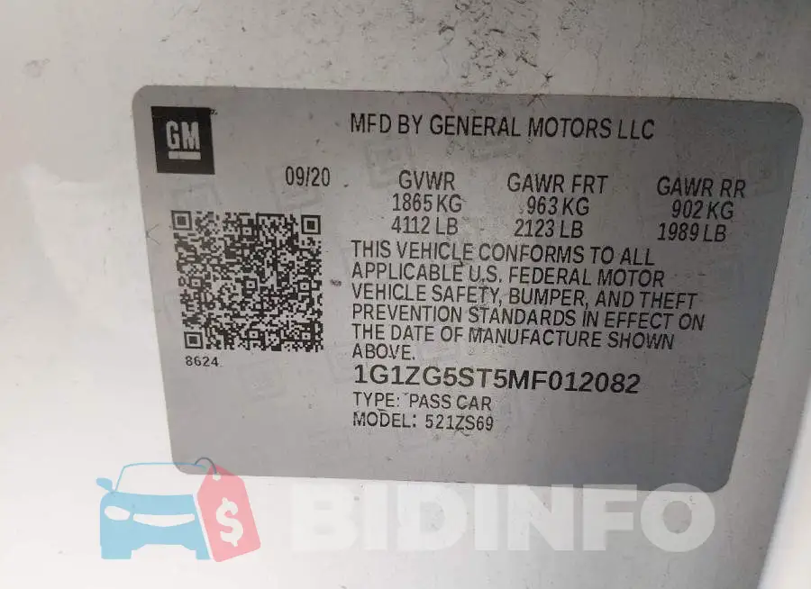 1G1ZG5ST5MF012082 Photo# 9
