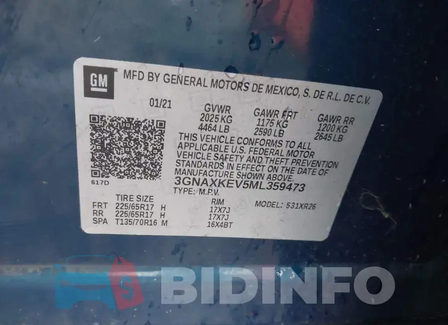 3GNAXKEV5ML359473 Photo# 9