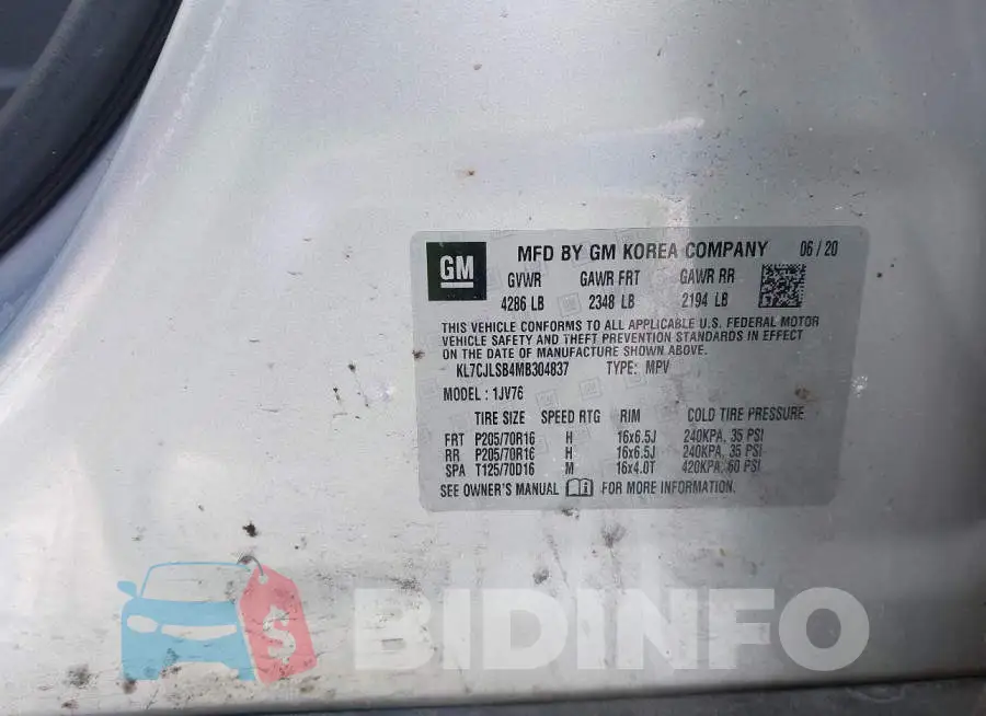 KL7CJLSB4MB304837 Photo# 9