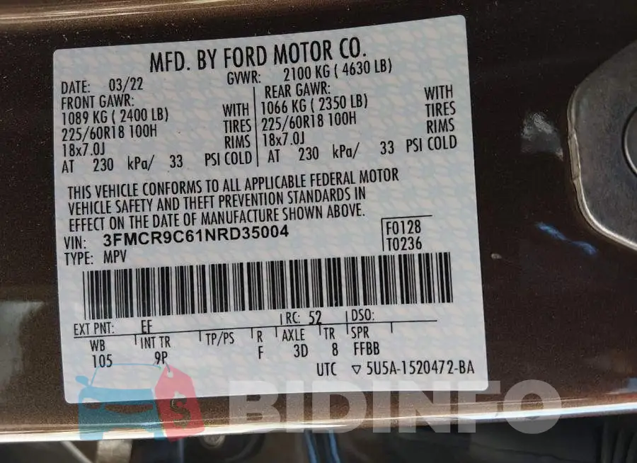 3FMCR9C61NRD35004 Photo# 9