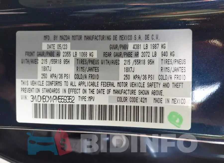 3MVDMBCMXPM559352 Photo# 9