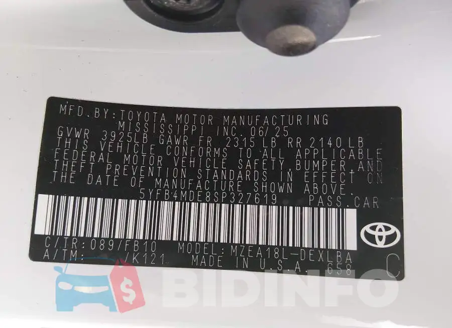 5YFB4MDE8SP327619 Photo# 9