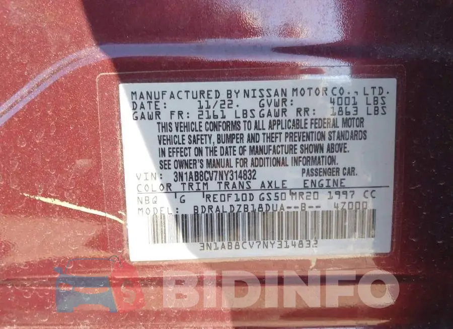3N1AB8CV7NY314832 Photo# 9