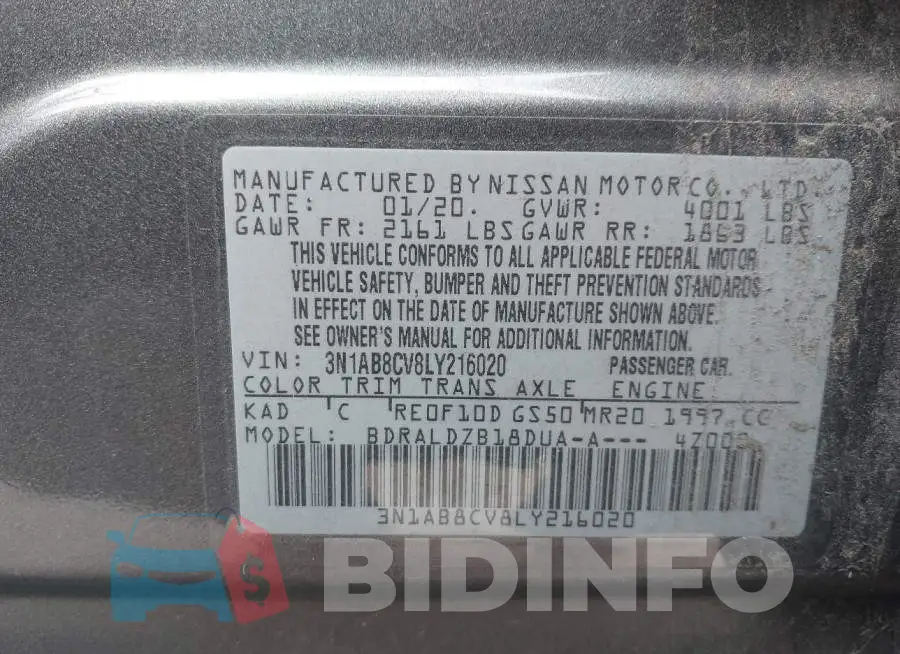 3N1AB8CV8LY216020 Photo# 9