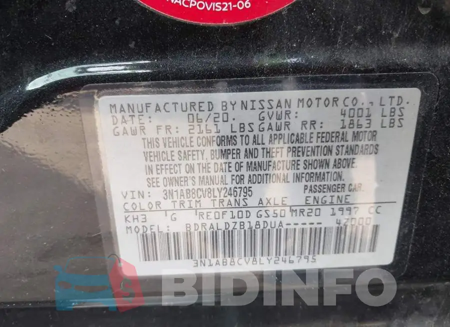 3N1AB8CV8LY246795 Photo# 9